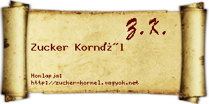 Zucker Kornél névjegykártya