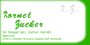 kornel zucker business card