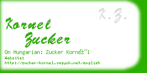 kornel zucker business card